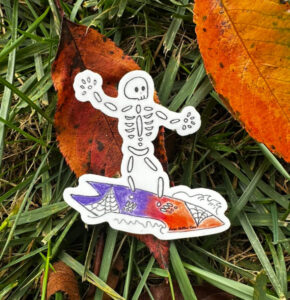 Surfin Skelly Sticker